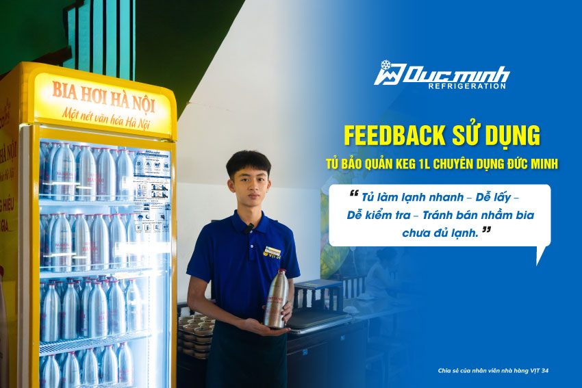 Review tủ bảo quản bia keg 1L Đức Minh